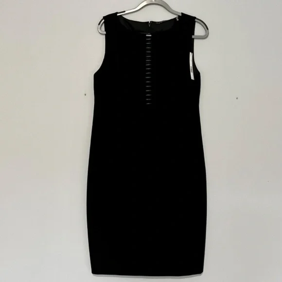 Elie Tahari Doreen Ladder Stitch-Inset Dress - Picture 4 of 5
